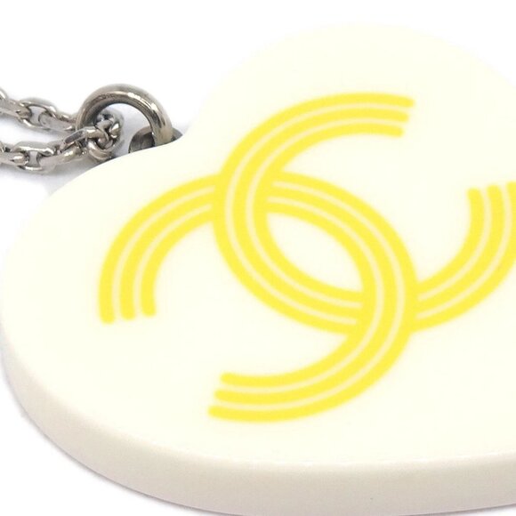 Chanel Heart Chain Necklace Pendant Silver White 04C 142369 - Picture 4 of 4